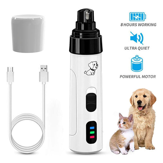 New Electric Dog Nail Clippers for Dog Nail Grinders Rechargeable USB Charging Pet Quiet Cat Paws Nail Grooming Trimmer Tools