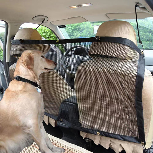 Car Dog Net Barrier 115CM*62CM Adjustable Portable Mesh Obstacle Car Back Seat Pet Fence Car Pet Isolation Protective Network